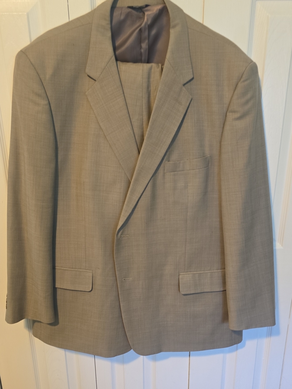 Classic Men's Tan Two-Button Suit Jacket — Notch Lapel